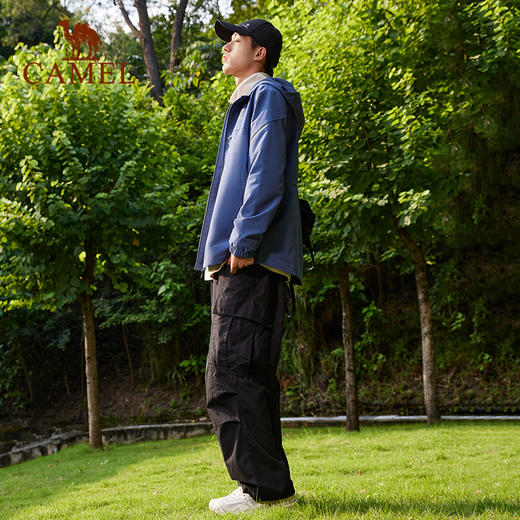 骆驼运动风衣外套秋冬季新款梭织连帽防风防水舒适保暖顺滑亲肤男  C13CAY6021_J34CABH632 商品图1