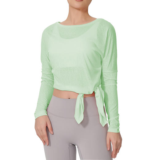 I'd爱帝新升级双侧开叉长袖罩衫运动瑜伽上衣 商品图7