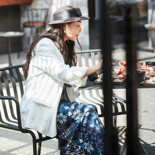 【林栖设计小店】亚麻小西装时尚简约百搭宽松显瘦2025春夏新品外套上衣女1952034 商品图2