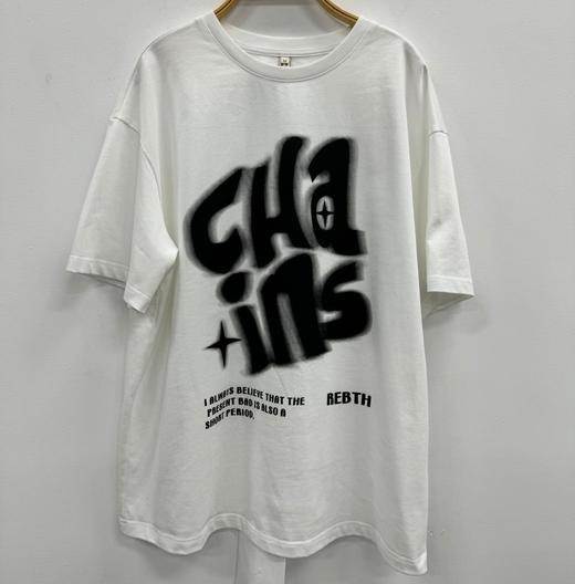 N 圆领大字母短袖针织T恤（白黄）春季 151010450321 商品图5