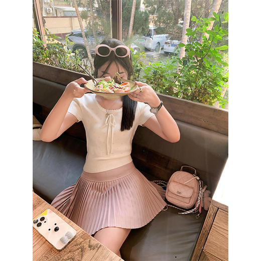 <曾小咸推荐>韩系高腰百搭3色百褶半身裙 商品图2