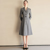 IWY/高端翻领灰色西装连衣裙女时尚干练销售职业裙装通勤工作服Q1284 商品缩略图0