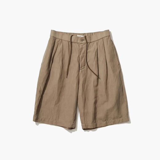 ATON COTTON LINEN VOILE TWO TUCKED 棉麻混纺系带宽松短裤 商品图3