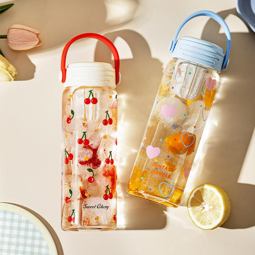 摩登主妇带提手玻璃杯大容量水杯女2025新款杯子高颜值茶水分离杯 商品图4