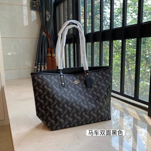 寇家小马车双面时尚女士单肩手提tote包包通勤便携百搭大容量托特包购物袋 商品图6