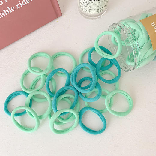立减10【50根装 简约百搭发圈，高弹力设计】糖果色头绳 ins皮筋女生扎头发绳 头饰高弹力简约百搭发圈-QQ#异业福利 商品图8