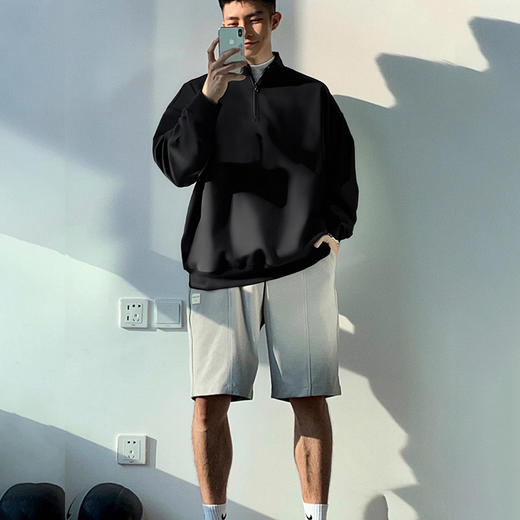 斯辰唯佳半高领拉链情侣卫衣A72-8902 商品图4