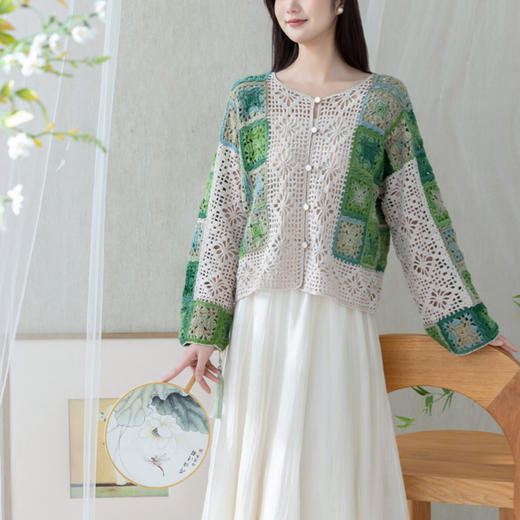 苏苏姐家玉彩开衫手工diy钩针编织毛线团羊毛线外套衣服材料包 商品图2