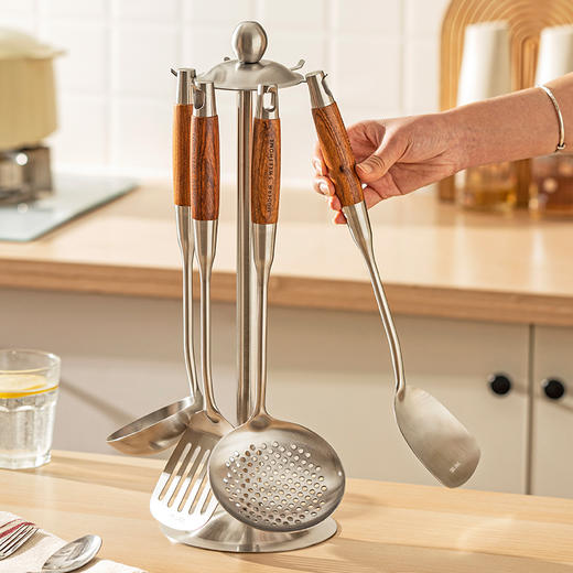 摩登主妇不锈钢锅铲套装厨房家用汤勺炒菜铲子全套铲勺厨具七件套 商品图0