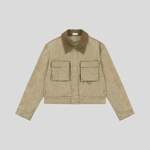 GOODBAI 星星撞色翻领工装口袋外套 商品图1