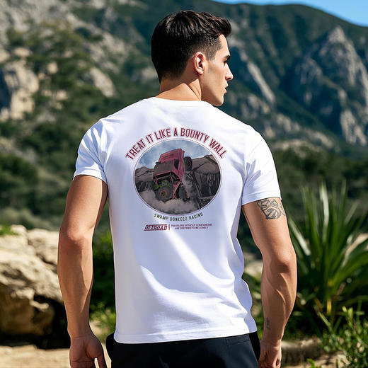 【逃离城市】夏新品男士微弹短袖T恤 越野户外主题印花 合体版型 NMT-2207 商品图0