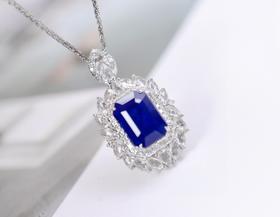 2.16ct刻面蓝宝石吊坠