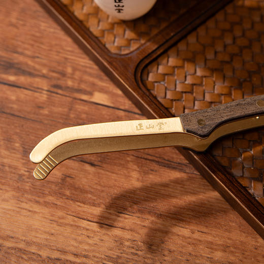 正山堂 茶夹 黑胡桃木黄铜复古 防滑防烫便捷高端泡茶工具镊子茶具 商品图2