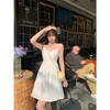 <曾小咸推荐>韩系甜美风白色V领长短款吊带连衣裙 商品缩略图2