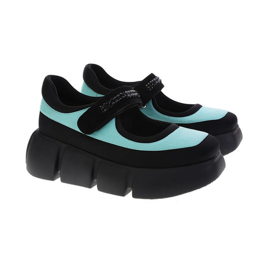 sheme莱卡拼接亮皮水晶点缀女士休闲运动玛丽珍鞋可定制 商品图8