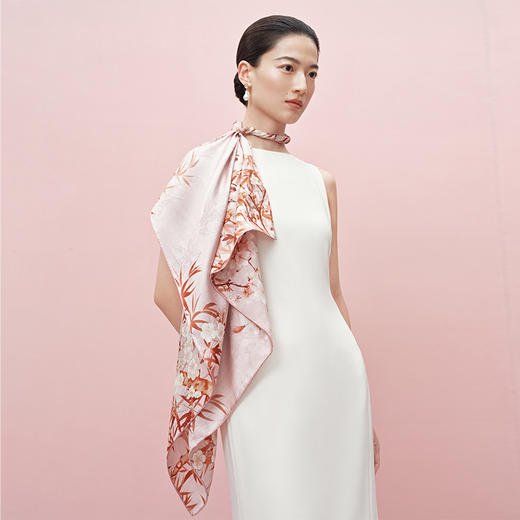 万事利 桑蚕丝真丝丝巾礼盒  竹韵雅颂 商品图0