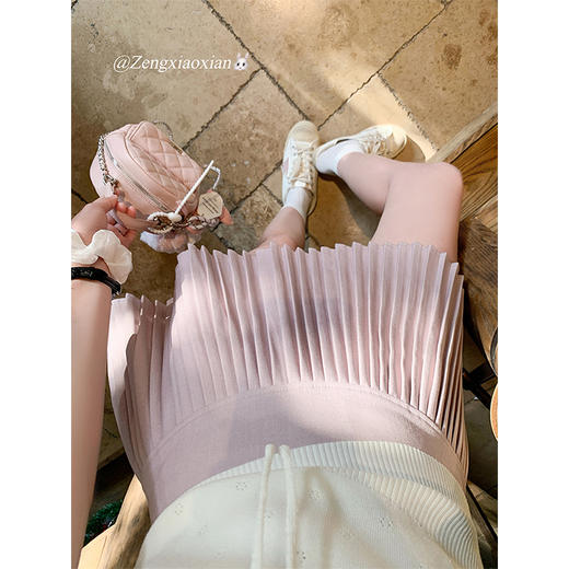 <曾小咸推荐>韩系高腰百搭3色百褶半身裙 商品图1