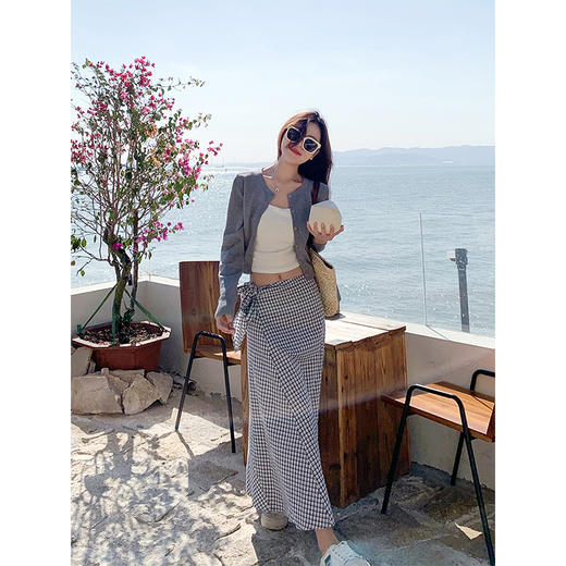 <曾小咸推荐>绑带格子半身裙 日常159.99/件 立减70 秒杀89.99/件！！ 商品图3