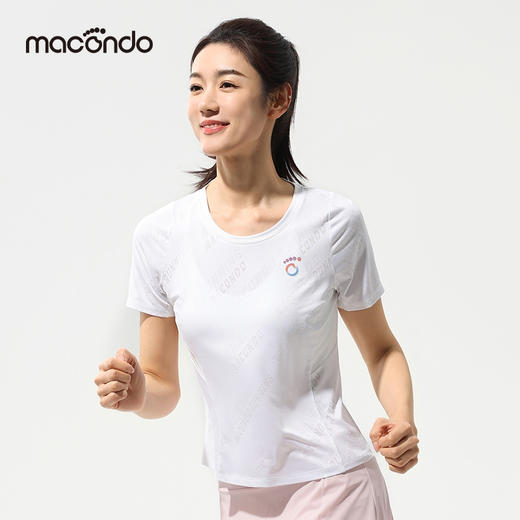 马孔多跑步轻爽短袖T恤 3D提花 吸湿速干 腋下一片式拼接 后背透气网 商品图1