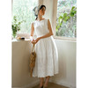 OLrain欧芮儿白色背心法式复古连衣裙女春季2025年新款收腰背带裙 商品缩略图3