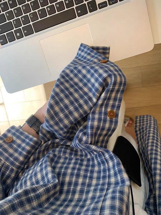 蓝格子衬衫 商品图4