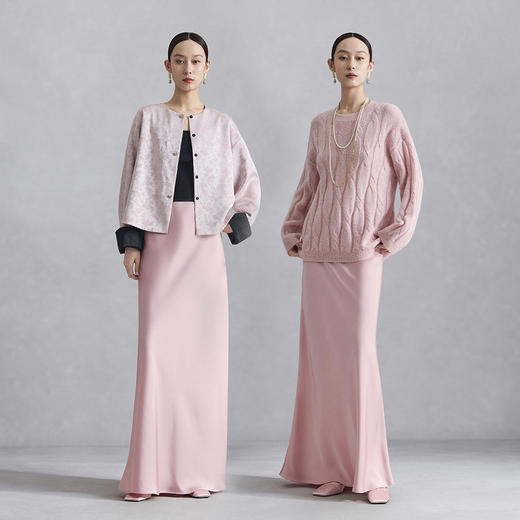 naivee纳薇秋垂感高腰光泽感修身鱼尾半身裙女气质长半裙设计感247272385/247277785 商品图3