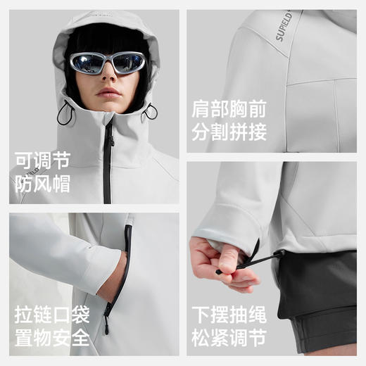 【面料三防处理 防风防水防脏污】素湃软壳衣5496，户外出行防刮抗造 透湿面料减少湿冷 商品图2