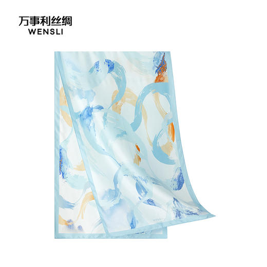 万事利送礼100%双面印花送礼长巾-墨上青山 商品图1