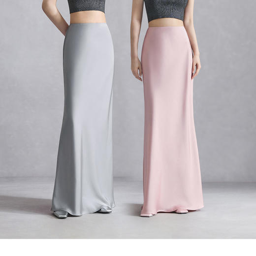 naivee纳薇秋垂感高腰光泽感修身鱼尾半身裙女气质长半裙设计感247272385/247277785 商品图0