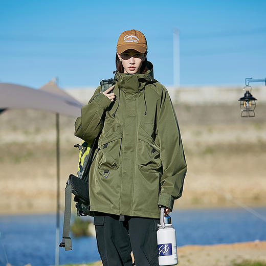 LUCKY DEER秋冬新潮情侣登山宽松百搭休闲男女旅行风衣夹克 商品图3