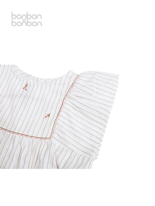 条纹拼接刺绣上衣 商品图4