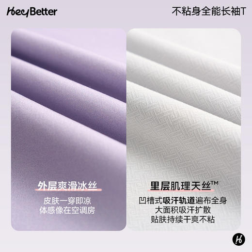 【HeyBetter】不沾身全能长袖T 吸湿速干，凉感防晒 商品图2