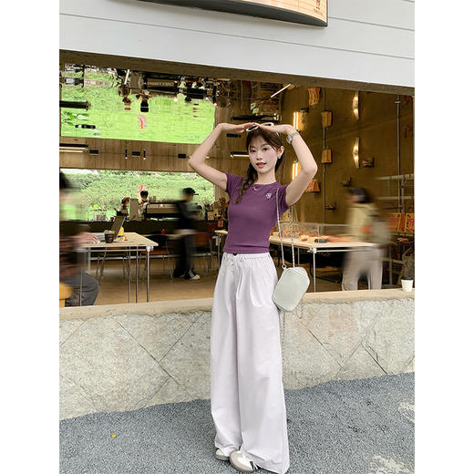 <曾小咸推荐>新品现货秒杀！卖完下架不再补 ！微信粉丝打折价！！浅紫色休闲裤 日常159.99/件 立减80 秒杀79.99/件！！ 商品图1