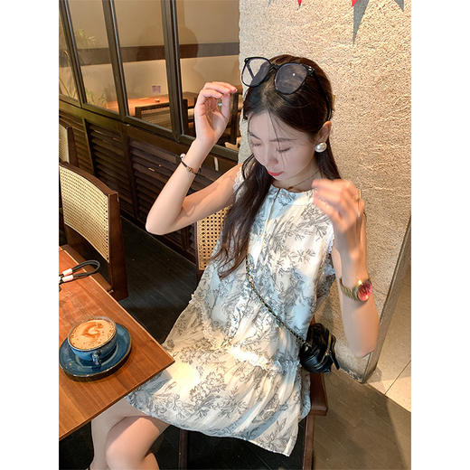 <曾小咸推荐>3.28现货秒杀 ！微信超特价！水墨画印花新中式连衣裙 日常219.99 立减130 秒杀89.99！！ 商品图0