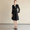 IWY/黑色连衣裙女高级感荷叶边领口西服裙气质职业装时尚通勤风女装Q1277 商品缩略图1