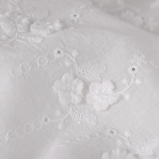 【林栖设计小店】2025春夏新品棉混纺花边绣花长袖白衬衣女1952167 商品图3