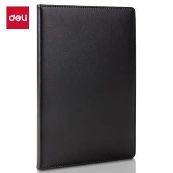 得力（deli）16K大号商务皮面笔记本会议记事本文具办公用品112张/本 黑色3161 商品图3