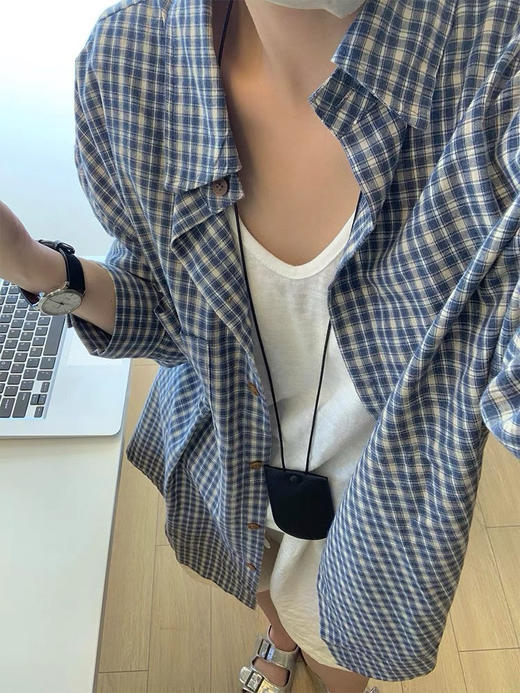 蓝格子衬衫 商品图5