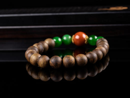 XY0010原创沉香DIY碧玉单圈手串 商品图3