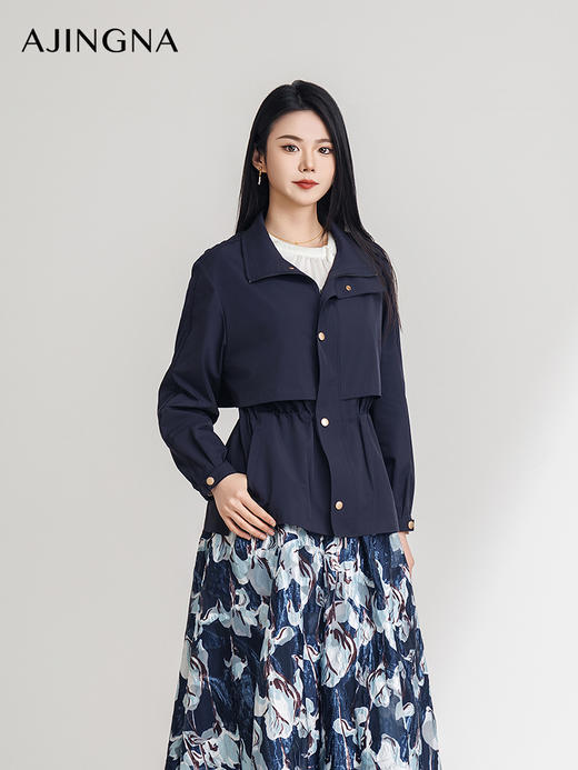 【商场同款】阿菁娜气质小立领韩式短款风衣A30C105012 商品图1