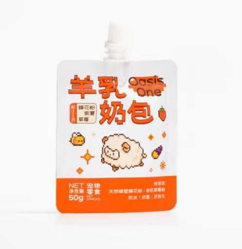 韩国OasisOne宠物树莓牛奶辅酶Q10羊奶包补水辅食（牛奶一箱6袋/羊奶一箱8袋） 商品图6