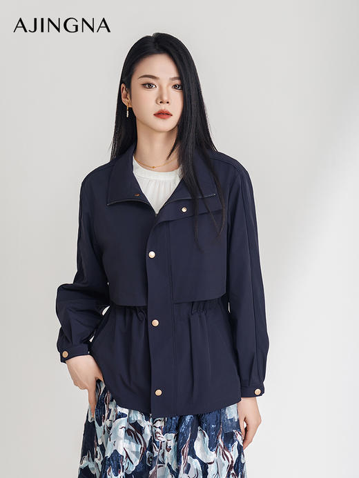【商场同款】阿菁娜气质小立领韩式短款风衣A30C105012 商品图2