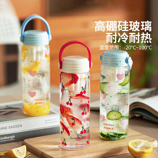 摩登主妇带提手玻璃杯大容量水杯女2025新款杯子高颜值茶水分离杯 商品图3