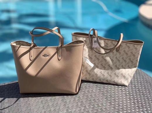 寇家小马车双面时尚女士单肩手提tote包包通勤便携百搭大容量托特包购物袋 商品图1