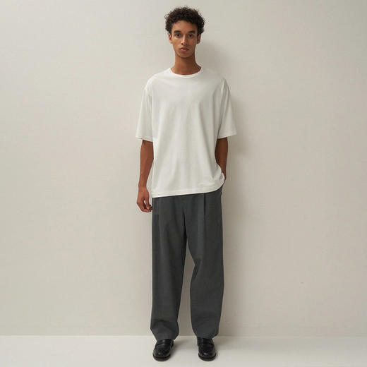 ATON COTTON中性款日本和歌山编织超长棉吸水速干全棉圆领短袖T恤 商品图1