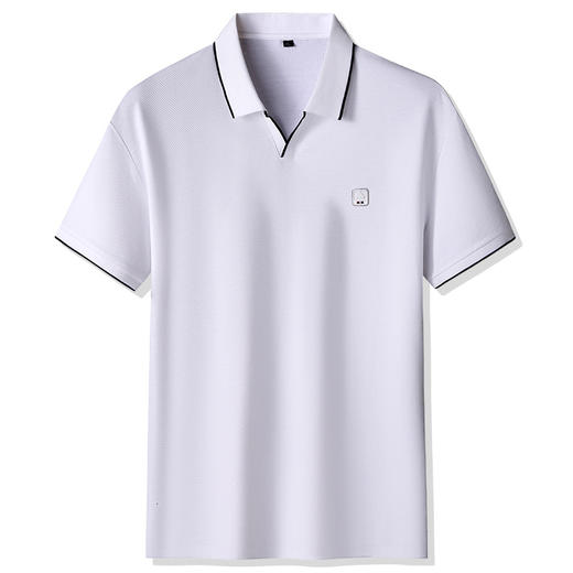 【棉质】【DK】大依优型大码短袖POLO衫小V领胖子宽松大码剪刀领棉质半袖体恤打底衫男加大 商品图4