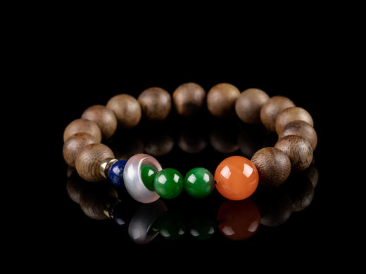 XY0056原创沉香DIY碧玉南红手串10mm 商品图1