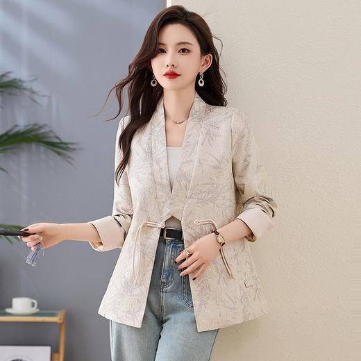 新中式提花设计感，时尚收腰西装外套西服上衣HR-ZYF8812 商品图3
