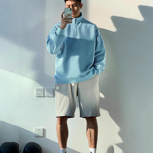 斯辰唯佳半高领拉链情侣卫衣A72-8902 商品图3