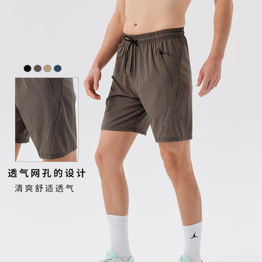 跃牌【跃LEAP-ACTIVE】 男士锦纶五分单层短裤薄款冰丝弹力休闲速干运动短裤W51139 商品图0